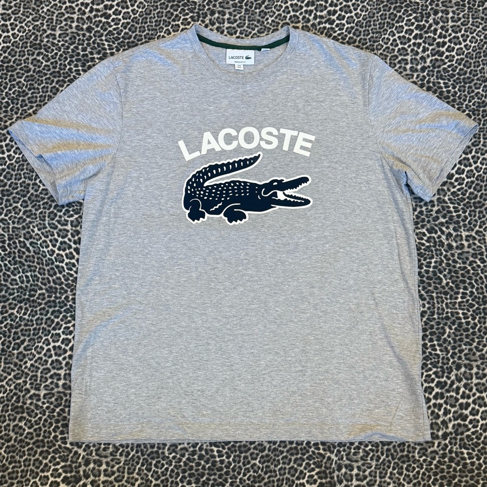 Lacoste Men's Grey Logo Crewneck T-Shirt